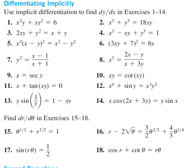 Solved Use Implicit Differentiation To Find Dy Dx In Exer Chegg Com