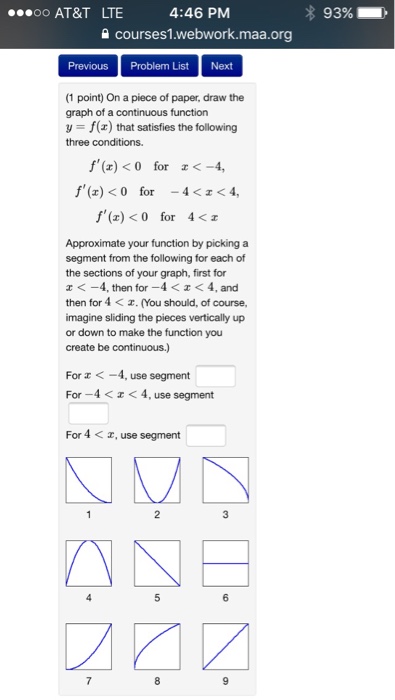 Solved On A Piece Of Paper Draw The Graph Of A Continuou