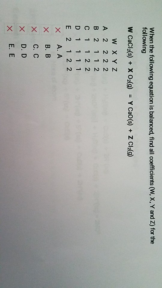 Solved When The Following Equation Is Balanced Find All Chegg Com