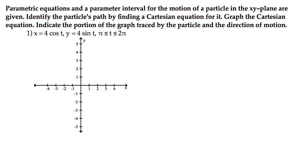 Solved Parametric Equations And A Parameter Interval For Chegg Com