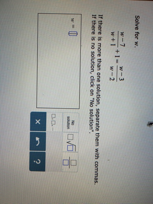 Solved Solve For W W 7 W 1 1 W 3 W 2 If There Is More Chegg Com