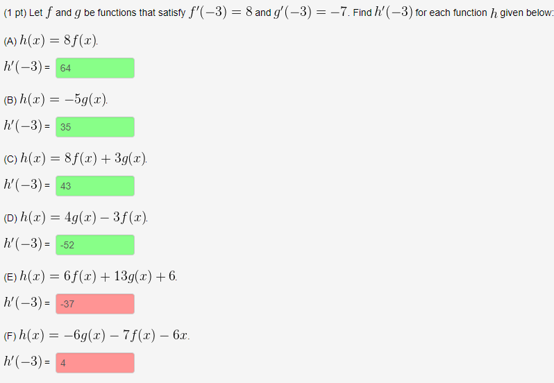 Solved 1 Pt Let F And G Be Functions That Satisfy F 3 Chegg Com
