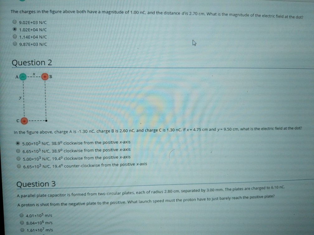 Solved E A Magnitude Of 1 00 Nc And The Distance Dis 2 7 Chegg Com