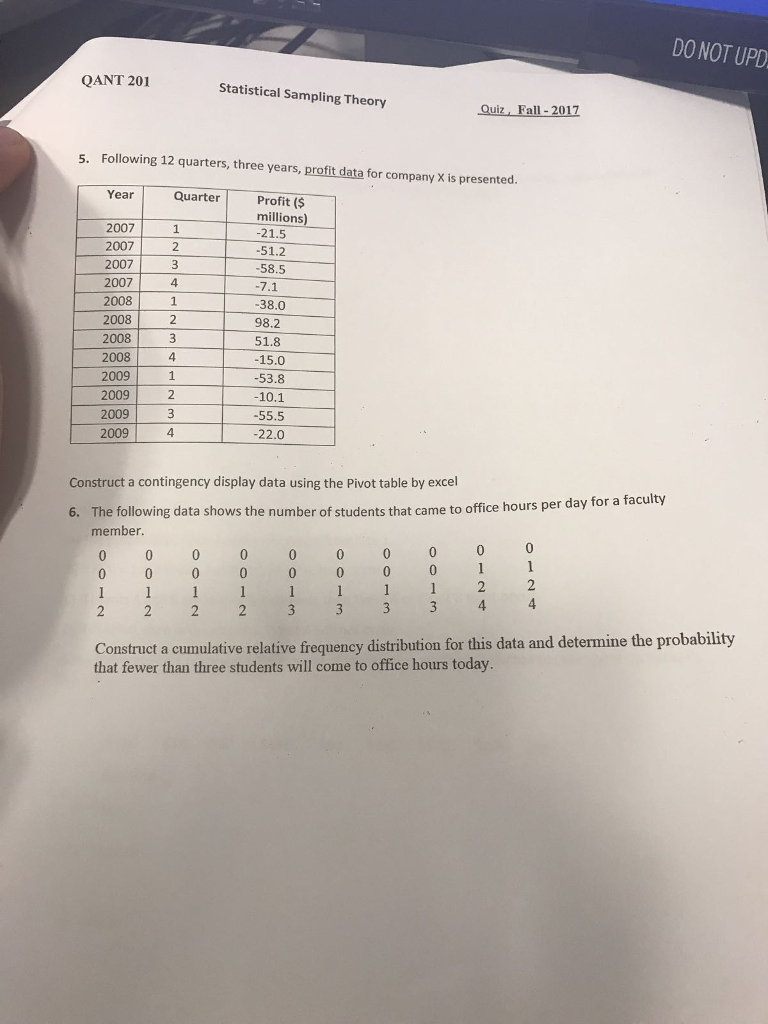Statistical 5 QANT DO 201 Sampling ... UPD Solved: Theory NOT UPD NOT ... Solved: 201 DO Sampling Theory 5 Statistical QANT