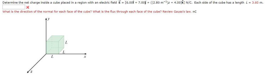 Solved Determine The Net Charge Inside A Cube Placed In A Chegg Com