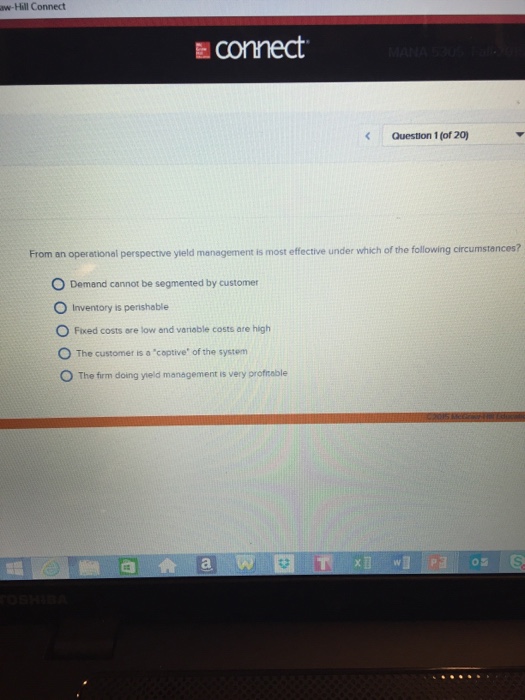 Rom An Operational Perspective Yield Management Is Chegg 