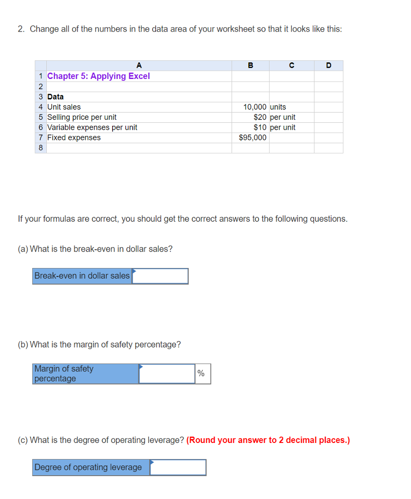 worksheet Unit Price Worksheet solved 2 change all of the numbers in data area y your worksheet so that