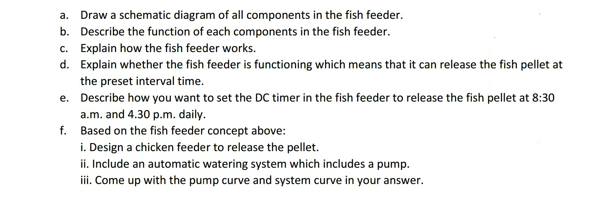 Solar Powered Fish Feeder As Shown The Figures In Chegg Com
