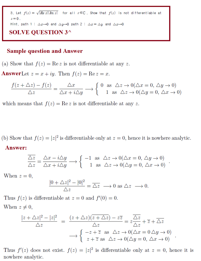 Solved Let F Z Squareroot Re Z Im Z For All Z Elem Chegg Com