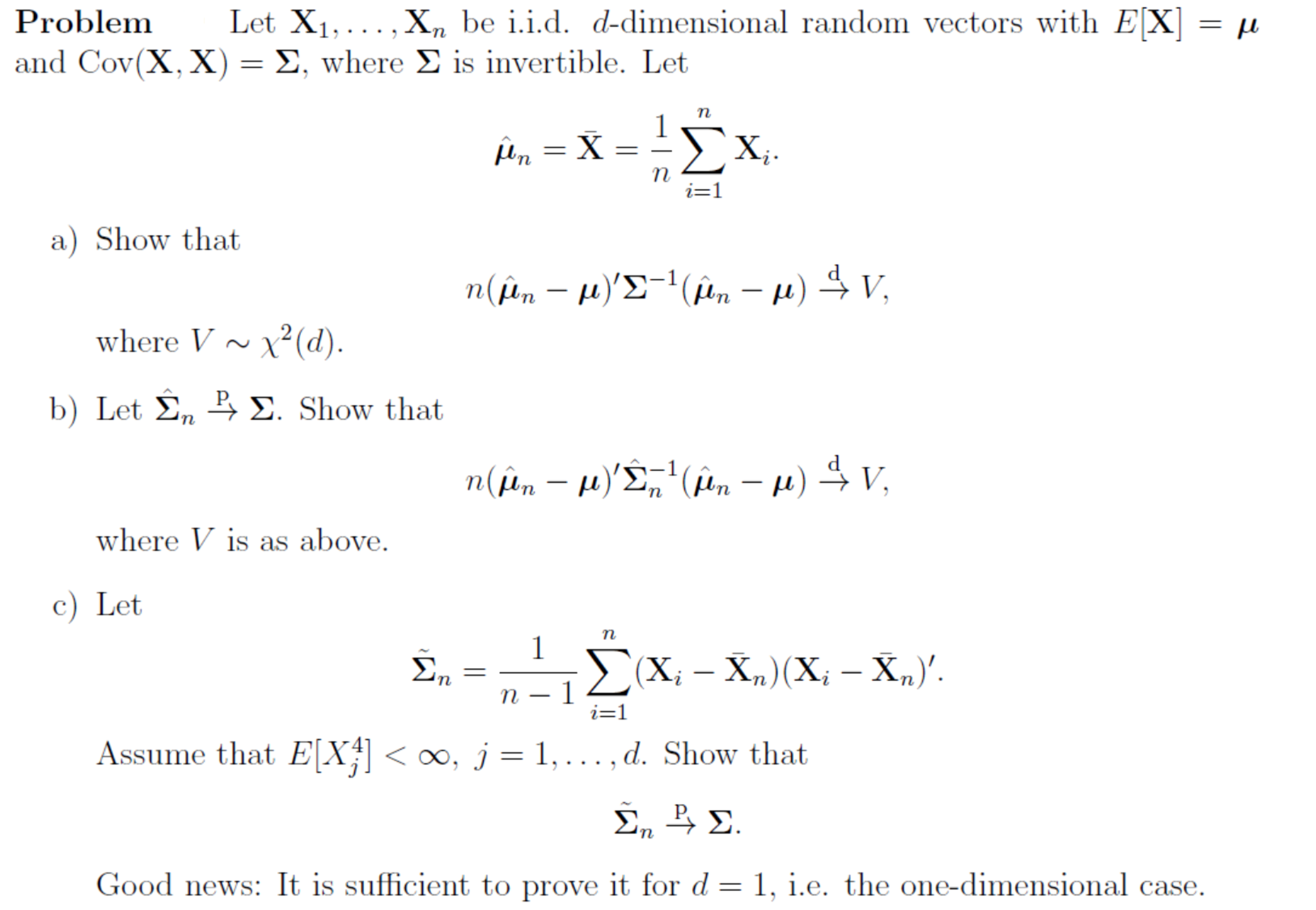 Let X 1 X N Be I I D D Dimensional Random V Chegg Com