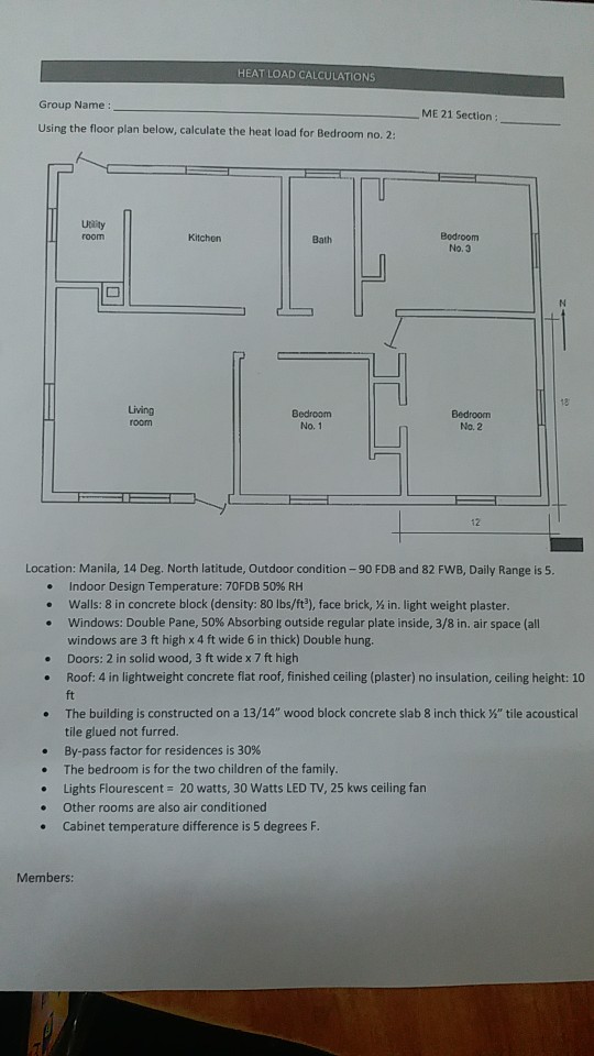 Solved Heat Load Calculations Group Name Me 21 Section