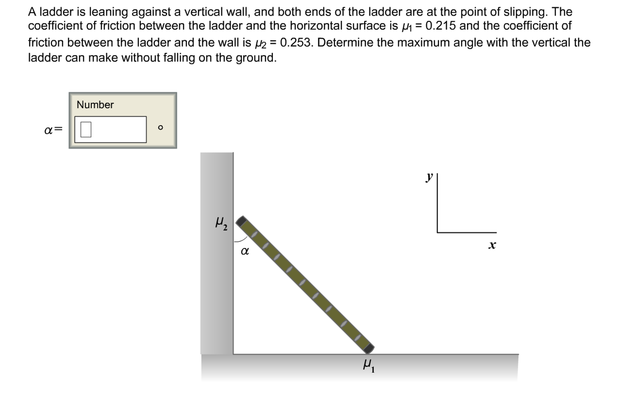 Two ladders are leaning against a wall in such a way that they