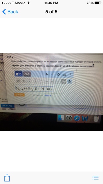 Part C Write A Balanced Chemical Equation For The Chegg 