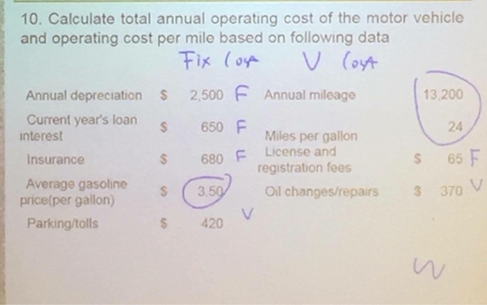 Calculate Total Annual Operating Cost Of The Motor Chegg Com
