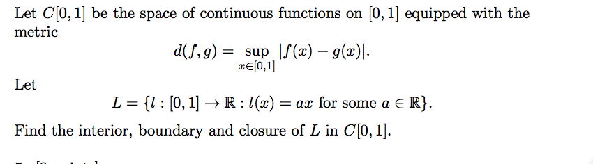 Solved Let C 0 1 Be The Space Of Continuous Functions O Chegg Com