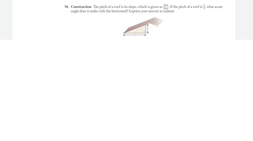 Solved The Pitch Of A Roof Is Its Stope Which Is Given A