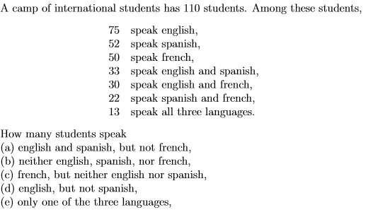 Solved A Camp Of International Students Has 110 Students Chegg Com