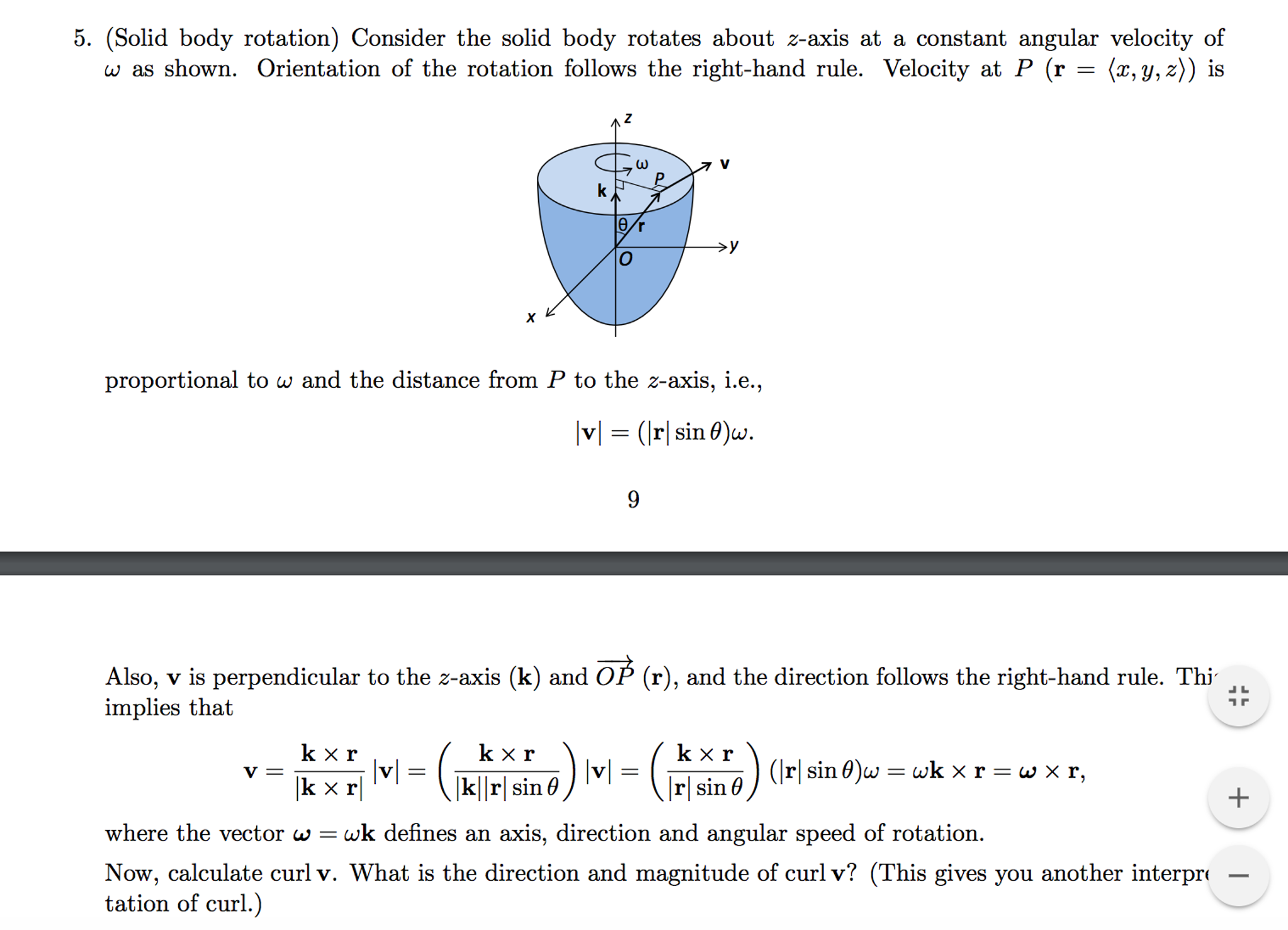 Solved Consider The Solid Body Rotates About Z Axis At A Chegg Com