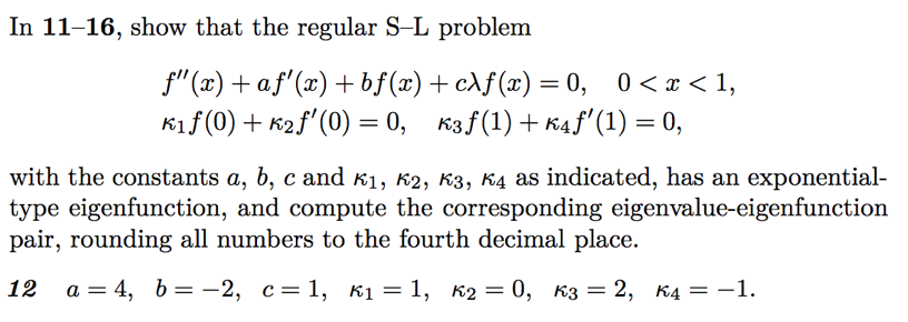 Solved In 11 16 Show That The Regular S L Problem J Z Chegg Com