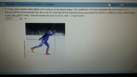 Solved A 74 Kg Cross Country Skier Glides Over Snow As In Chegg Com