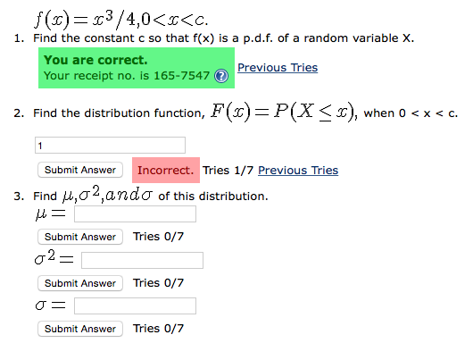 Solved F X X 3 4 0 X C Find The Constant C So Th Chegg Com