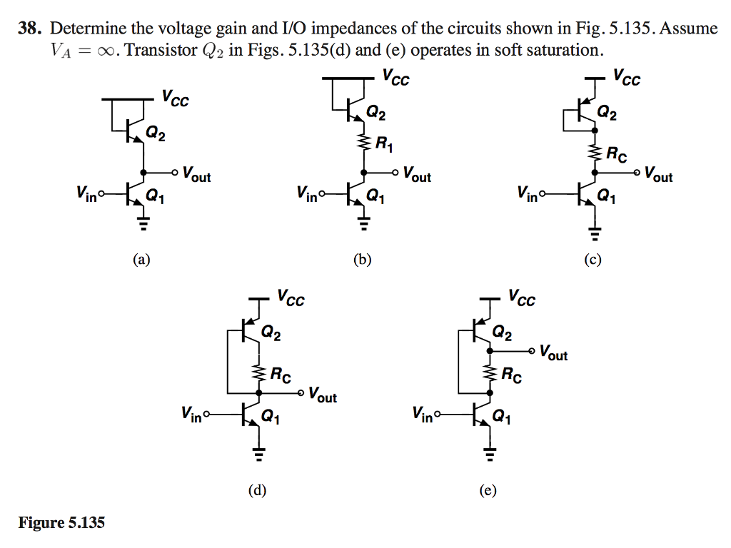 Solved 38 Determine The Voltage Gain And I O Impedances Chegg Com