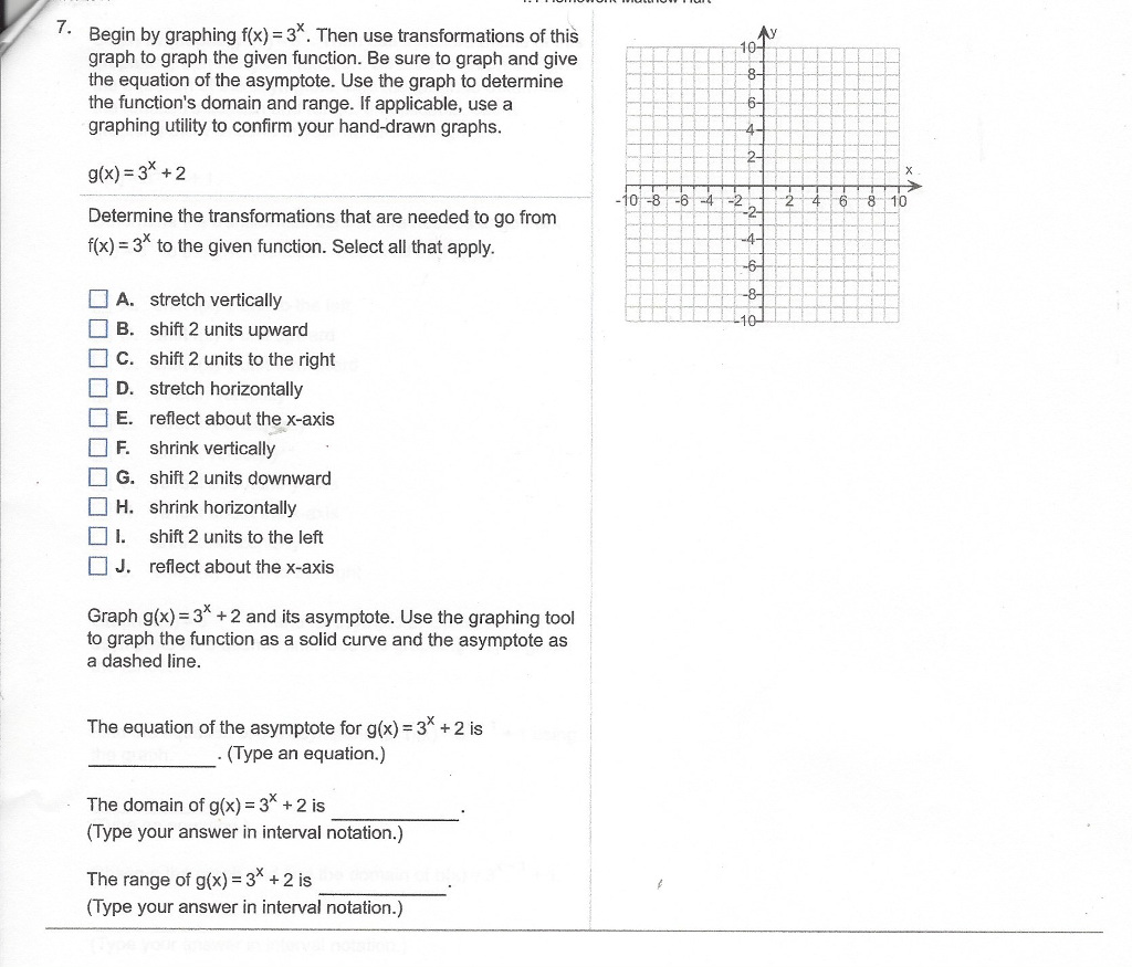 Solved 7 Begin By Graphing F X 3 Then Use Transformati Chegg Com