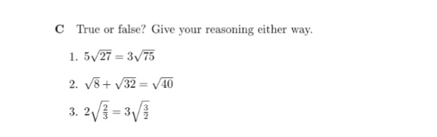 True Or False Give Your Reasoning Either Way 5 Chegg Com