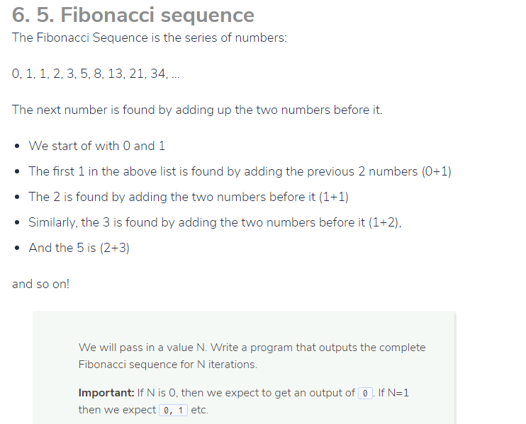 Solved 6 5 Fibonacci Sequence The Fibonacci Sequence Is Chegg Com