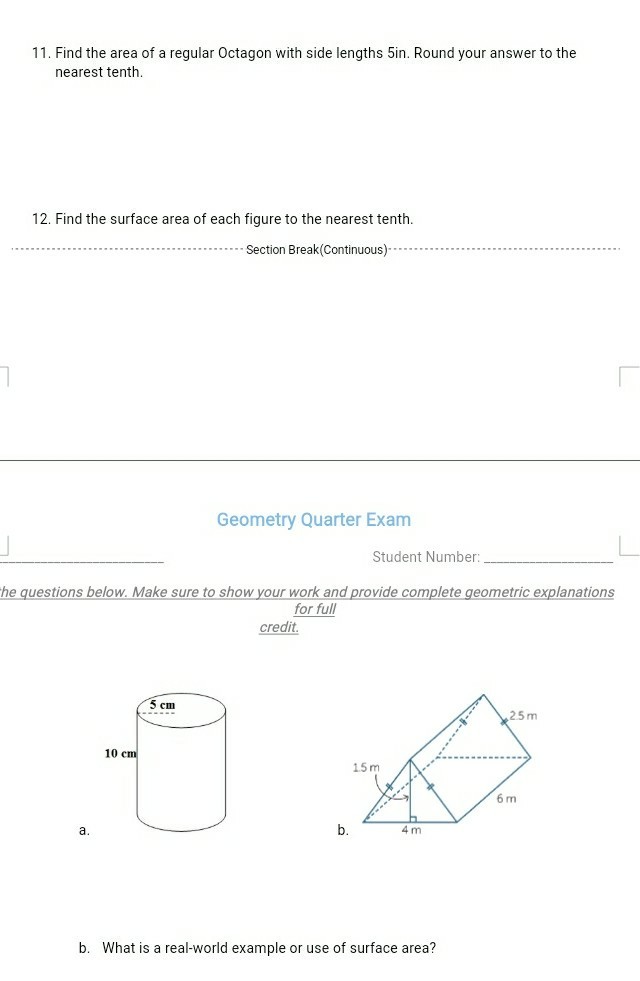 Solved 11. Find The Area Of A Regular Octagon With Side L