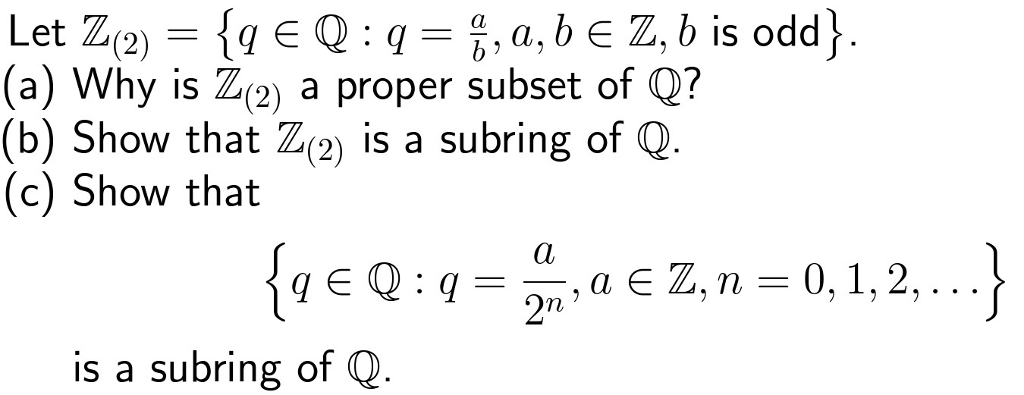 Solved Let Z 2 Q Q Q A B A B Z B Is Odd A Chegg Com