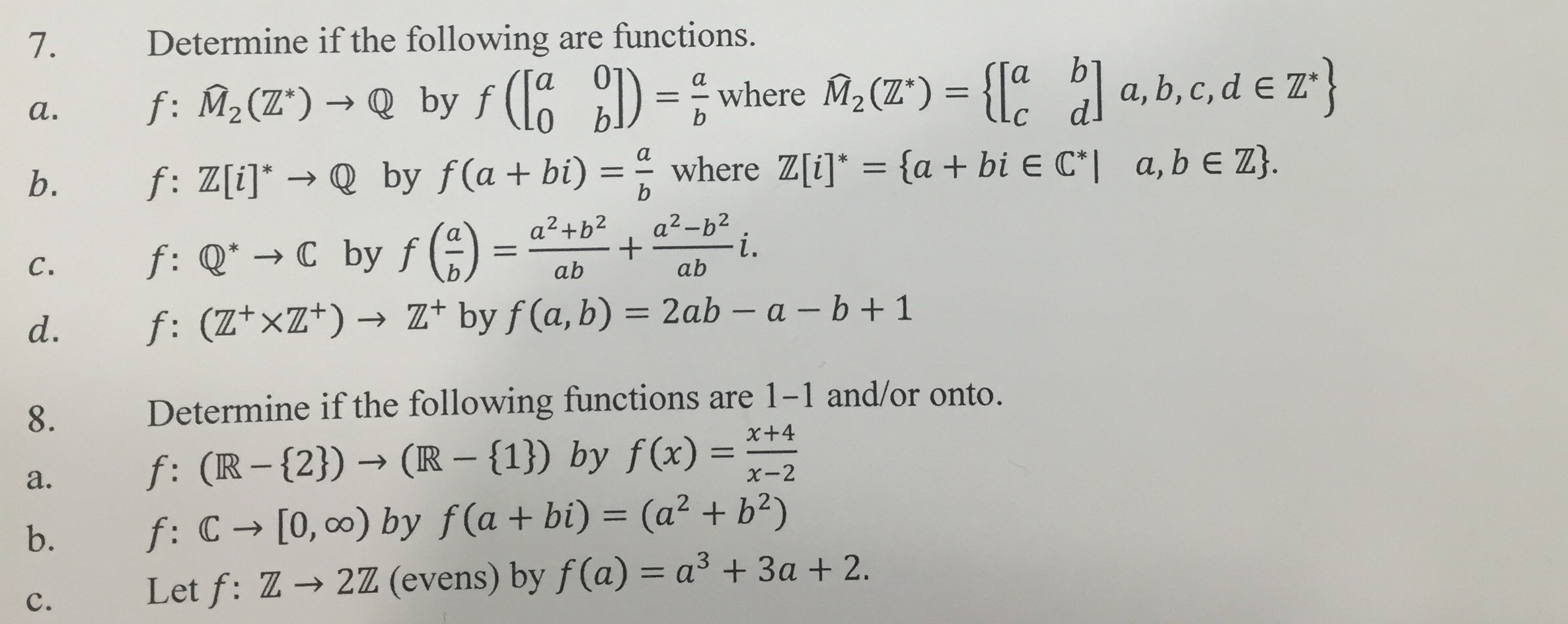 Solved Determine If The Following Are Functions F M 2 Z Chegg Com