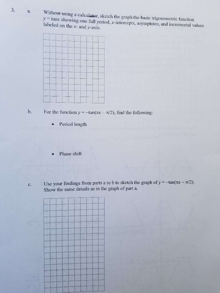 Solved: without using a calculator, sketch the graph the b.