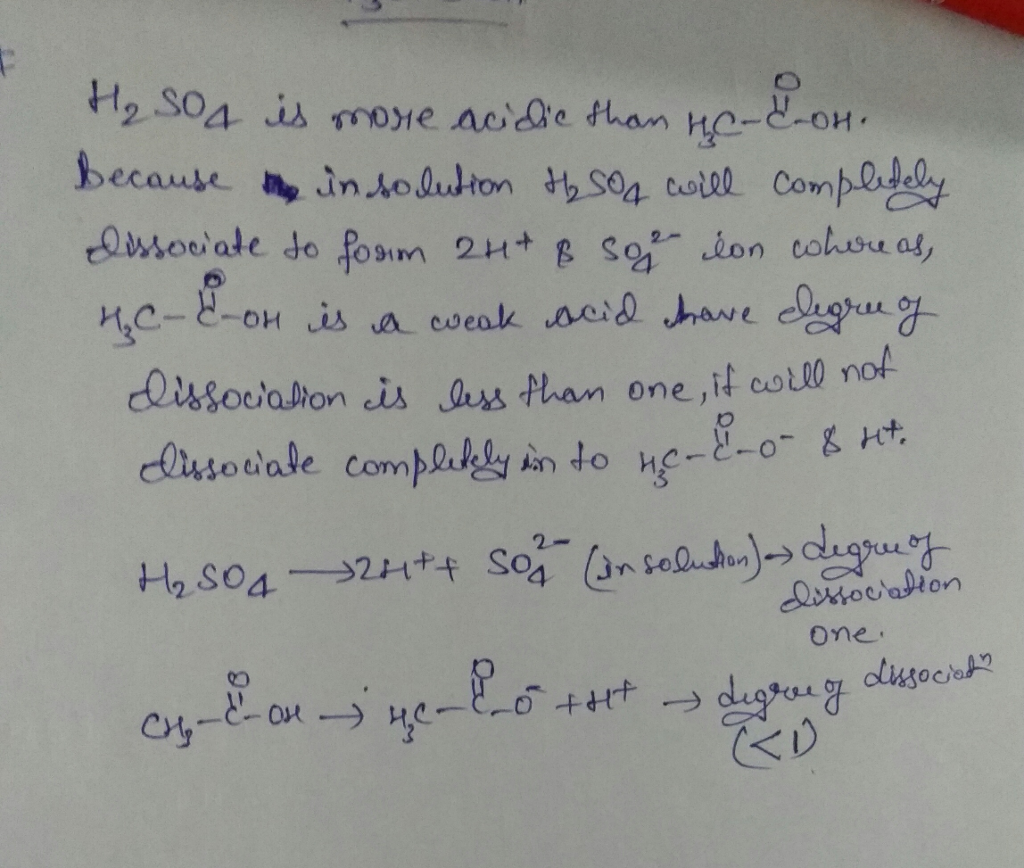 Question & Answer: What solution is more acidic and why h2so4, hc2h3o2..... 1