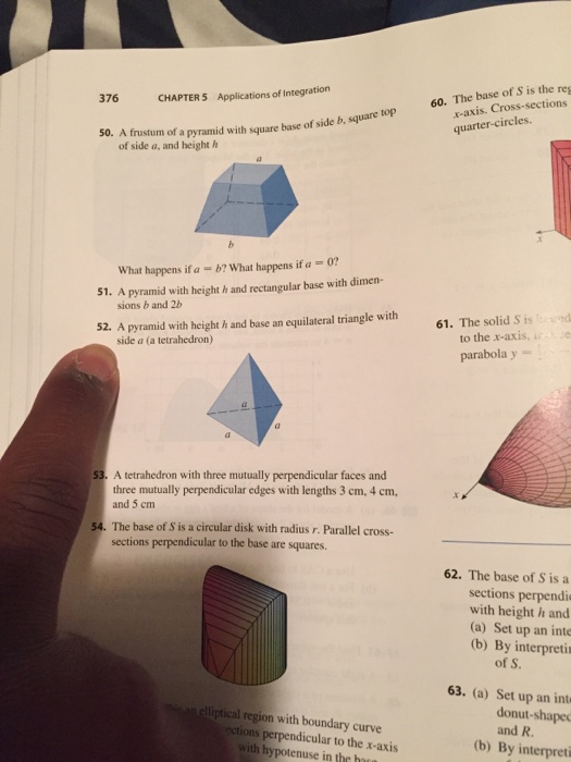 Solved A Frustum Of A Pyramid With Square Base Of Side B Chegg Com