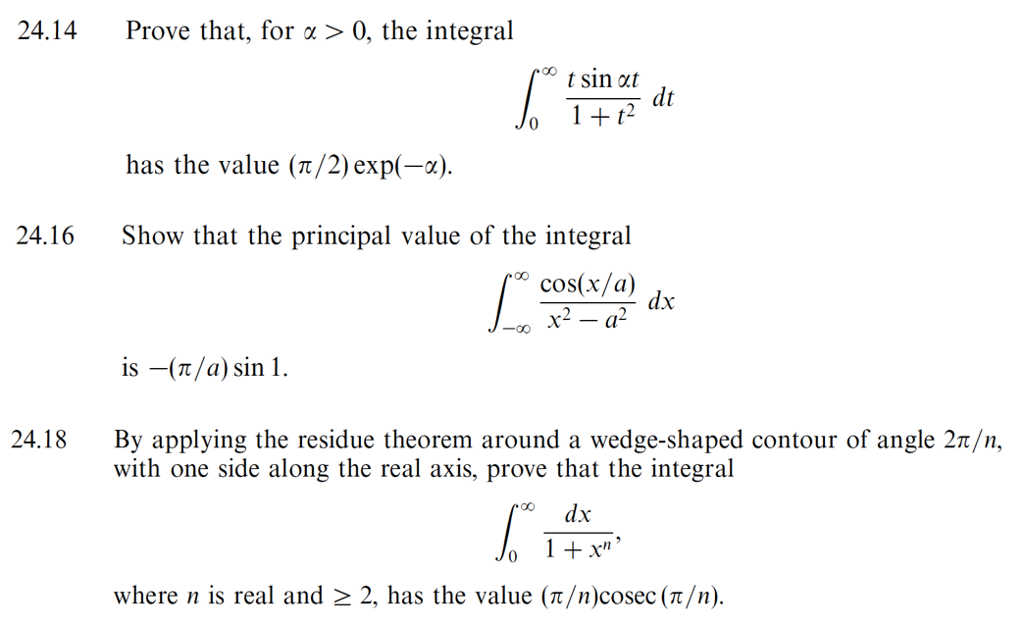 24 14 Prove That For A 0 The Integral Dt Has The Chegg Com