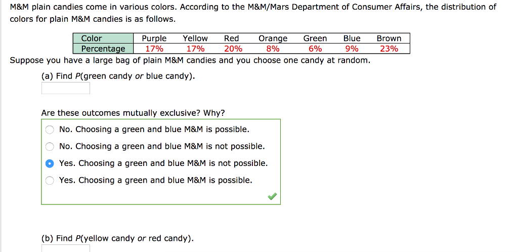 Are all the different colored M&MS equally “rare” to find in a bag, or are  some less rare than others (like red and orange)? - Quora
