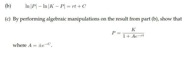 Solved Ln P Ln K P Rt C C By Performing Algebr Chegg Com