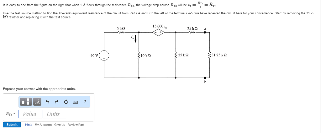 Solved: Part D Using A Test Source To Find The Thevenin Eq... | Chegg.com