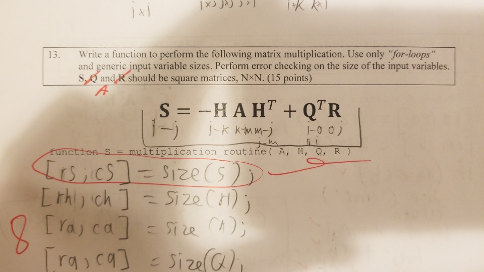 Solved: A 13. Perform Following ... The To Function Write Matr