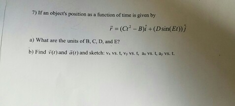 Solved If An Object S Position As A Function Of Time Is G Chegg Com