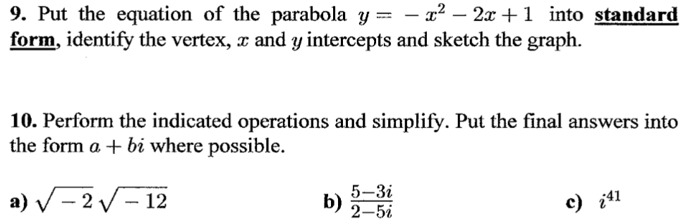 Solved Put The Equation Of The Parabola Y X 2 2x 1 Chegg Com