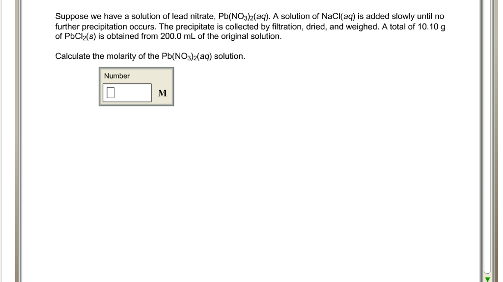 Suppose we have a solution of lead nitrate