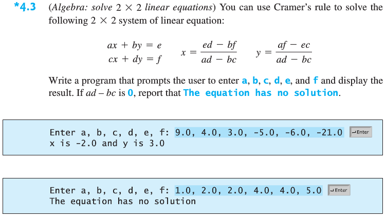 2x2 system of equations solver