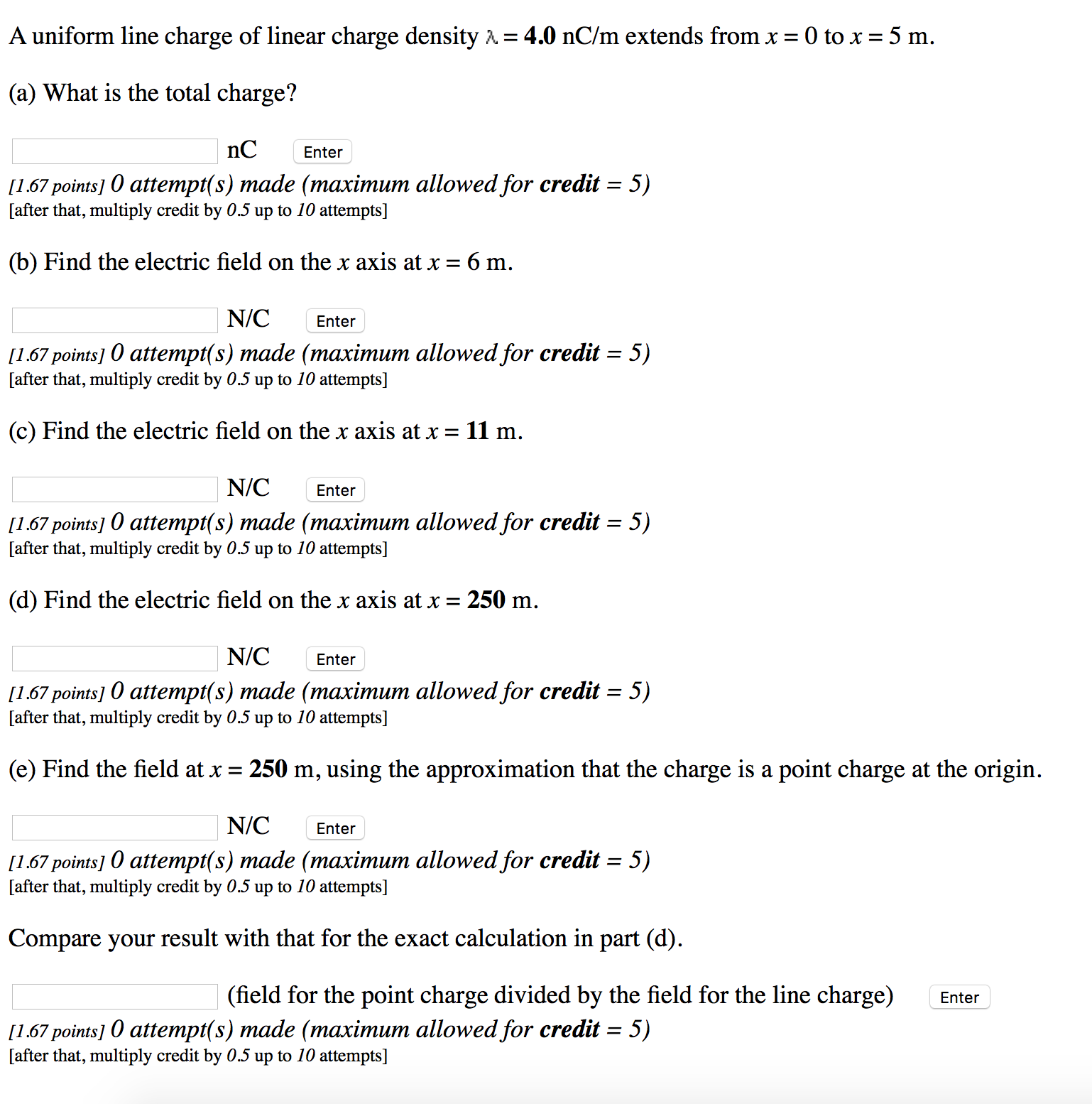 Solved A Uniform Line Charge Of Linear Charge Density Lam Chegg Com