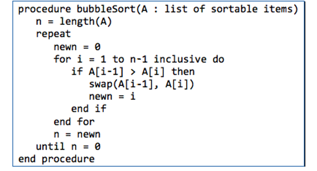 Bubble sort in C++