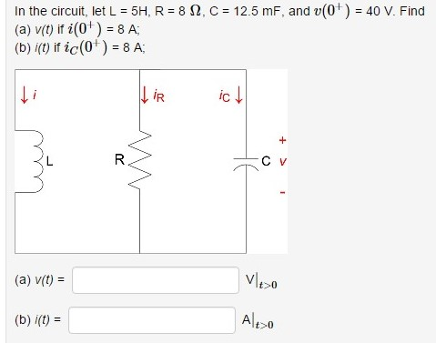 In The Circuit Let L 5h R 8 Ohm C 12 5 Mf Chegg Com