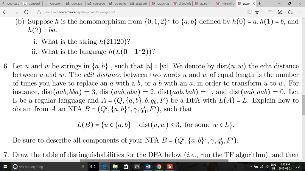 Solved Suppose H Is The Homomorphism From 0 1 2 Astir Chegg Com