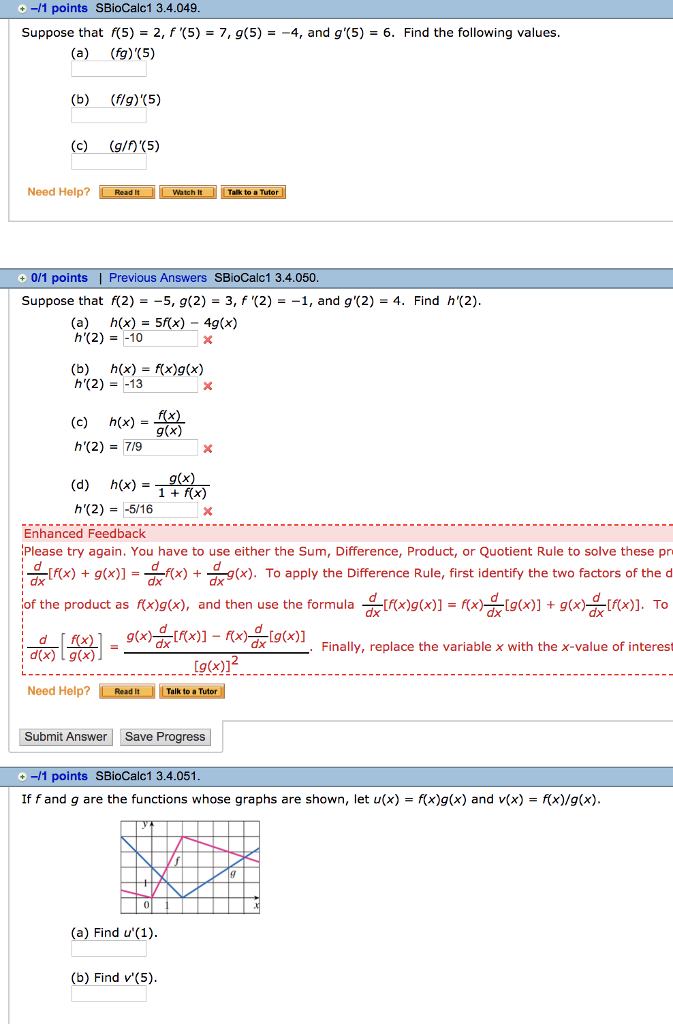 Solved 1 Points Sbiocalc1 3 4 049 Suppose That F 5 2 F Chegg Com