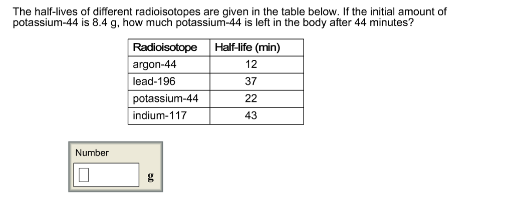 Half-life of radioactive isotopes worksheet answers image